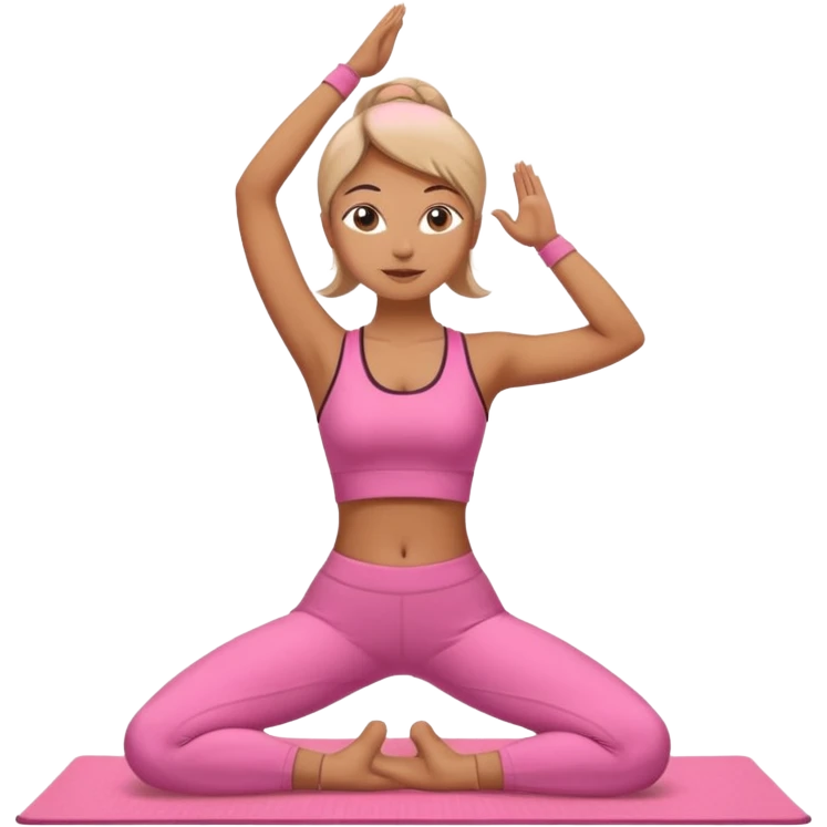 Mujer yoga rosa emoji