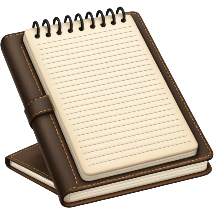 Realistic notebook open with neutral color emoji