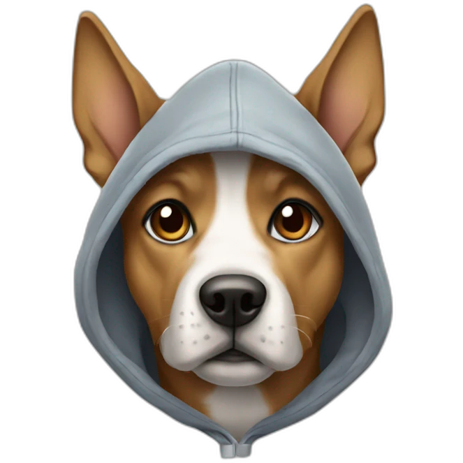 Dog wearing a hoodie emoji