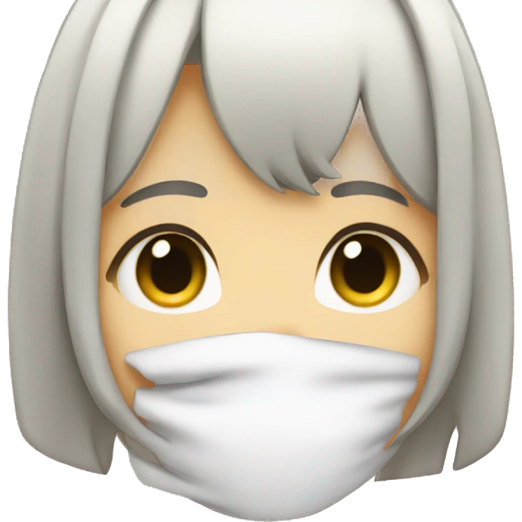 anime girl sad face with hand covering mouth emoji