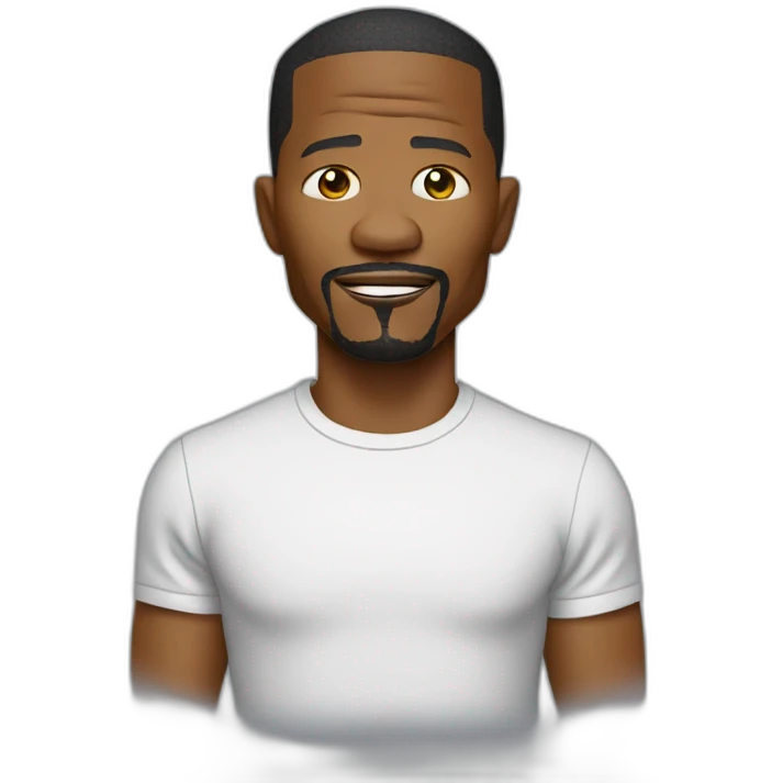 actor Jamie Foxx wearing t-shirt emoji