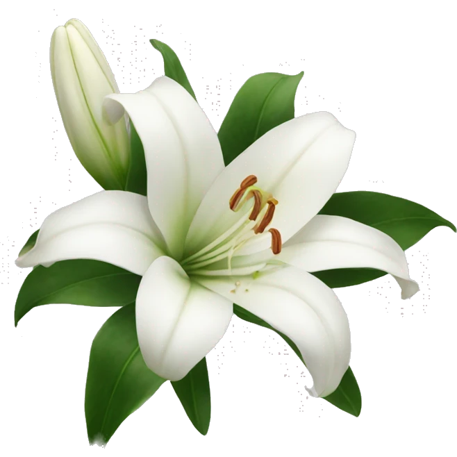 White lilies  emoji