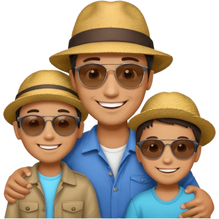 Men with 2 kids emoji