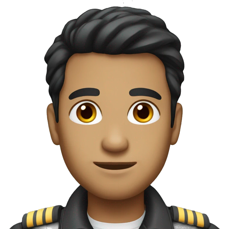 Pilot with tan skin and black hair emoji