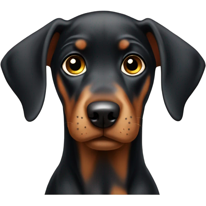 Doberman puppy with big sad eyes emoji