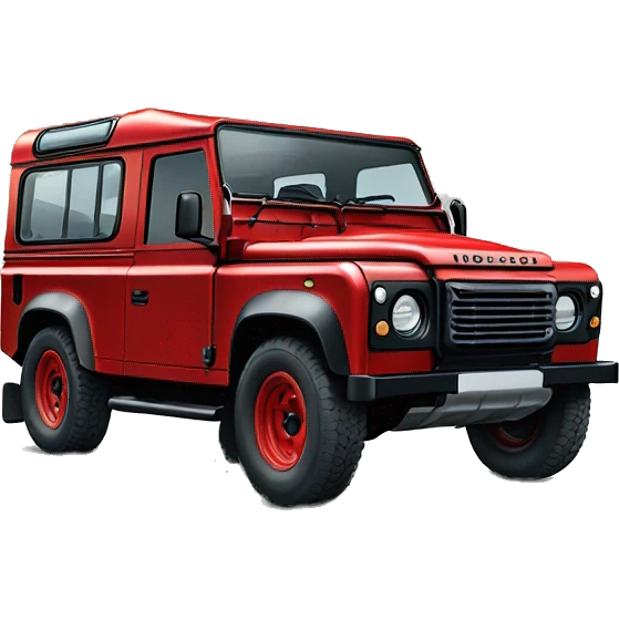 Old Land rover defender red emoji