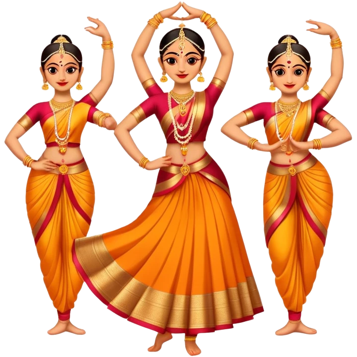 cinematic-realistic-bharatanatyam-dance-emoji,-depicted-as-an-elegant-classical-indian-dance-performance-with-graceful-poses,-intricate-costumes,-and-expressive-hand-gestures,-rendered-with-rich-textures-and-warm-dramatic-lighting emoji