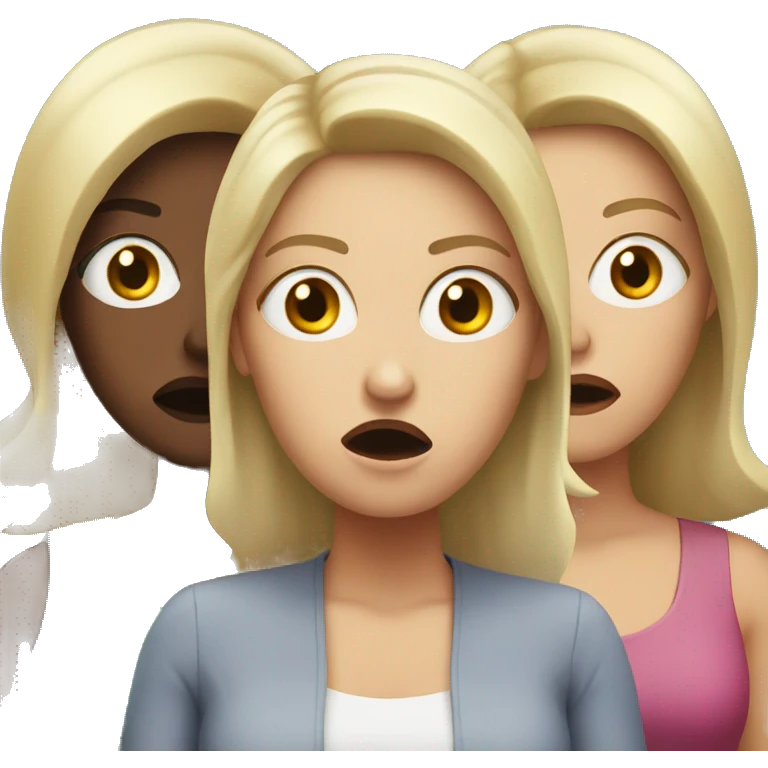Three white women shocked emoji