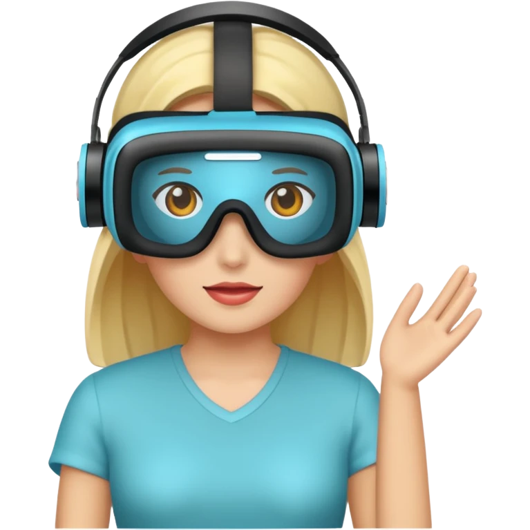 VR wear woman emoji
