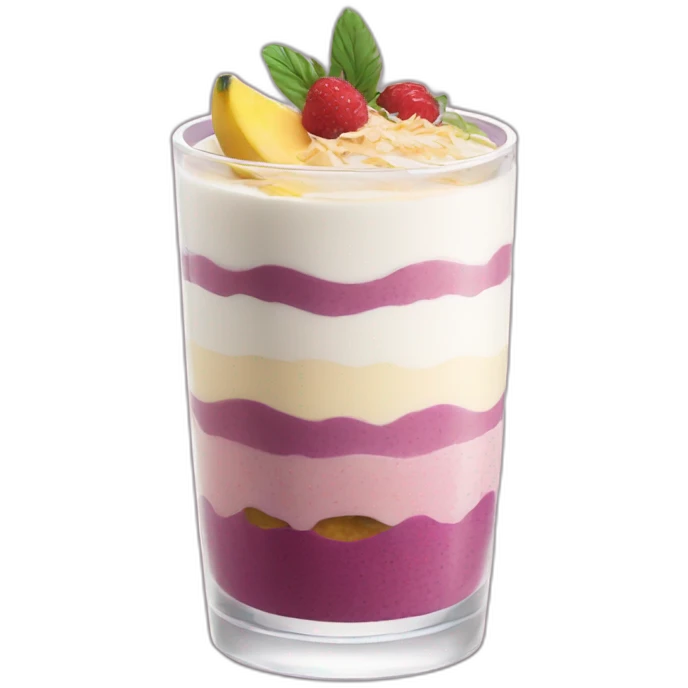 layered smoothie with coconut drizzle emoji