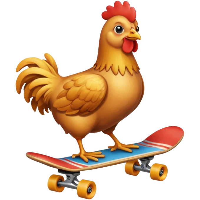 Poule qui fait du skate emoji