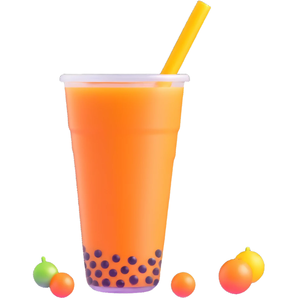 bubble tea with boba pearls emoji