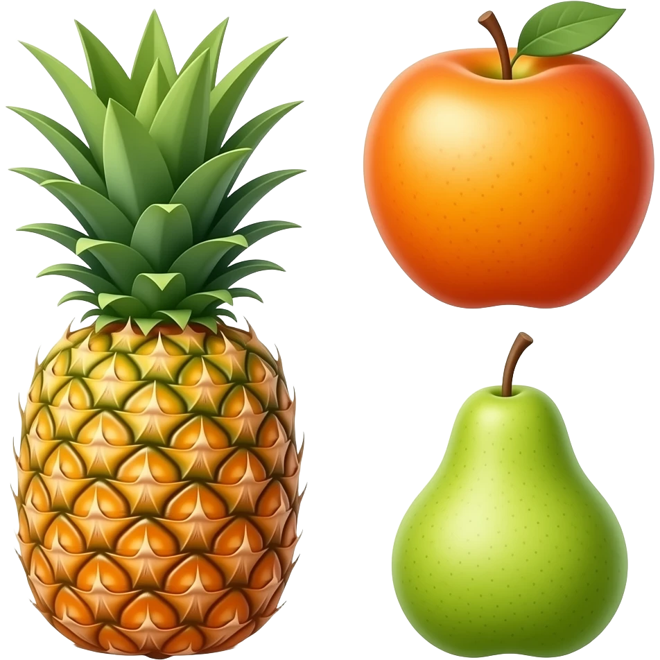 Apple orange pineapple pear emoji