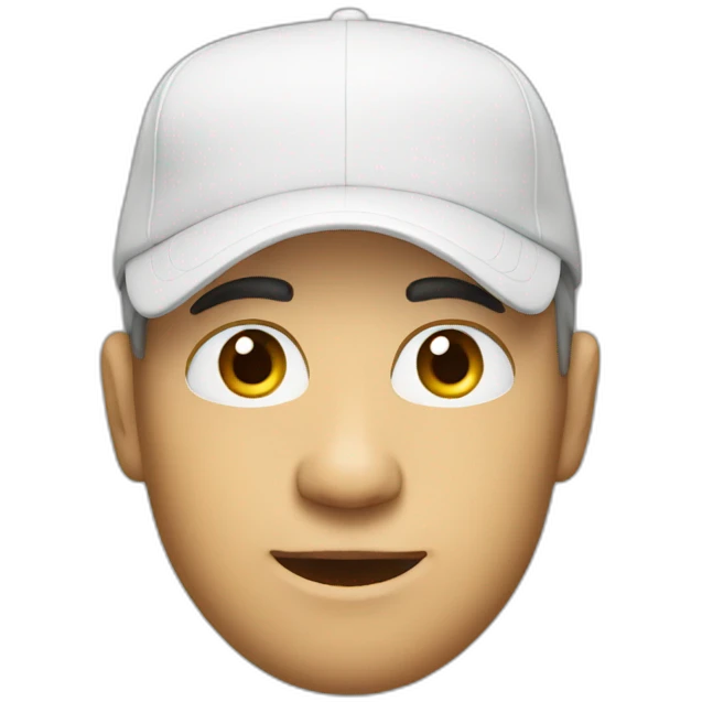 White men with cap emoji
