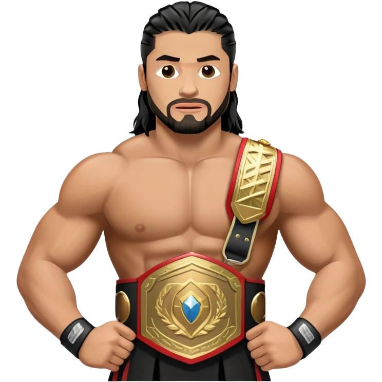 Roman Reigns WWE wrestler with championship belt emoji