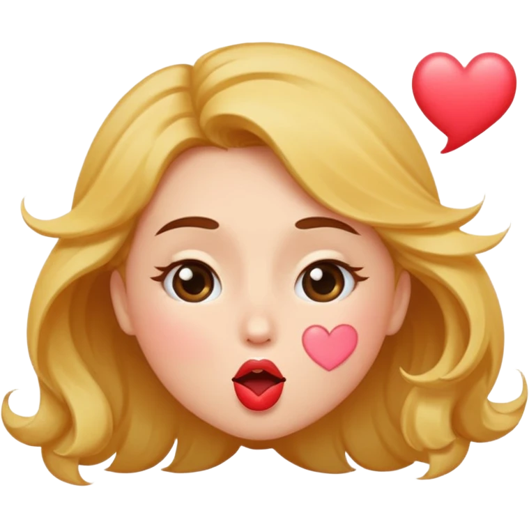 face with wind-blown cheeks blowing a huge kiss emoji