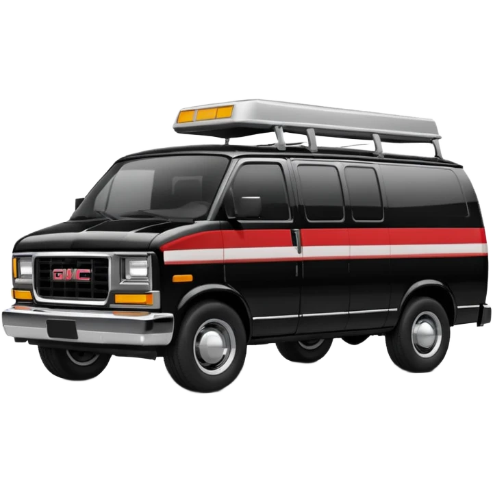 I need an emoji depicting the A-Team's van. this is a GMC Vandura with a front grill, and a diagonal stripe coming from the door, it is not a VW van emoji