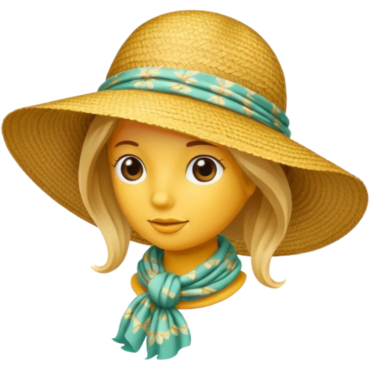 Sunhat + scarf emoji