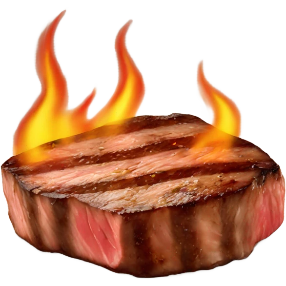 Steak on fire emoji