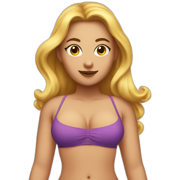Slim-Thicc caucasian woman swimsuit posing emoji