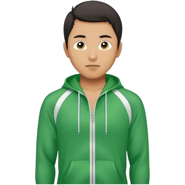 asian man wearing green tracksuit emoji