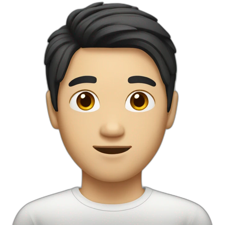 asian male with flow haircut black hair emoji