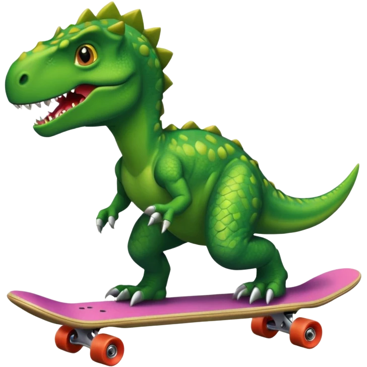 Dinosaur on a skateboard emoji