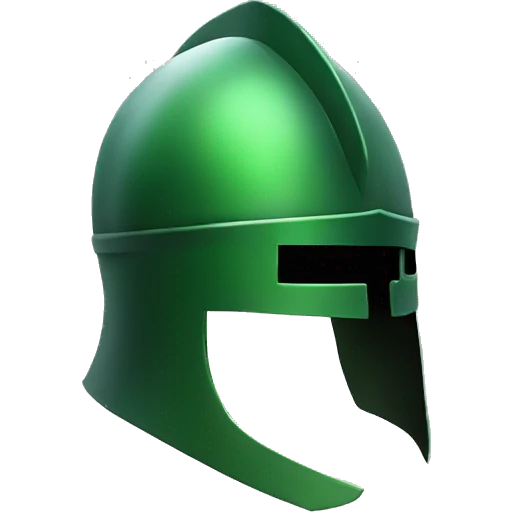 green knight helmet with visor emoji