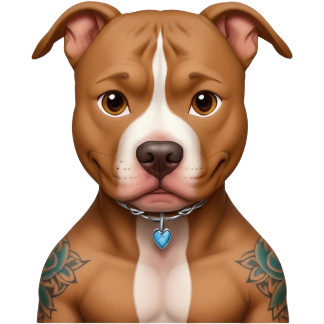 pitbull with tattoo emoji