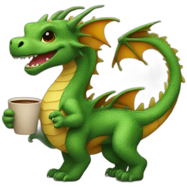 dragon cute coffee emoji