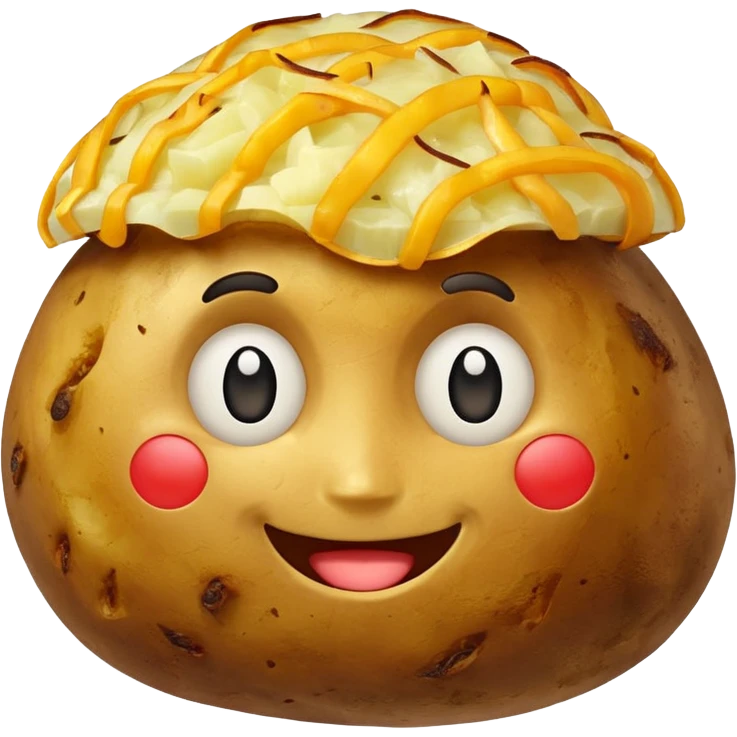 Happy baked potato smiling emoji