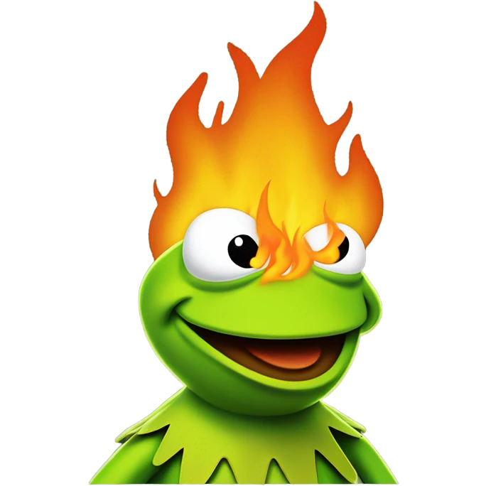 kermit on fire emoji
