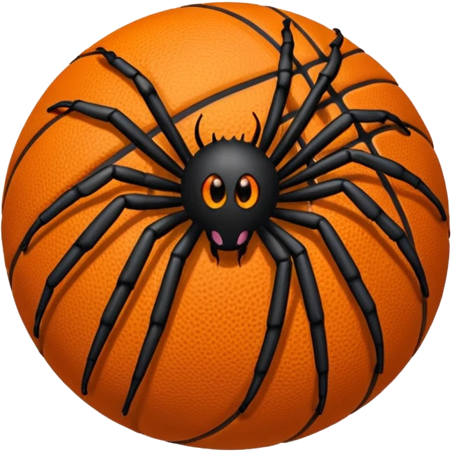 A spider with a basketball in the background  emoji