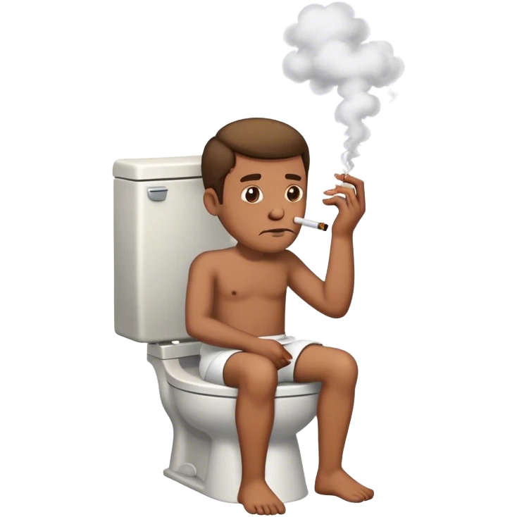 Man on toilet smoking  emoji