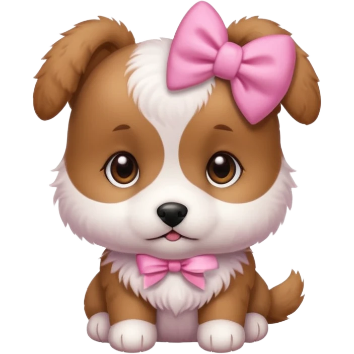 Cute puppy with a cute pin bow emoji