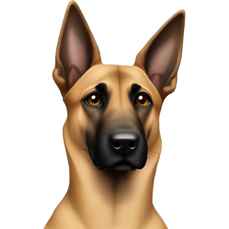 belgian malinois with one floppy right ear emoji