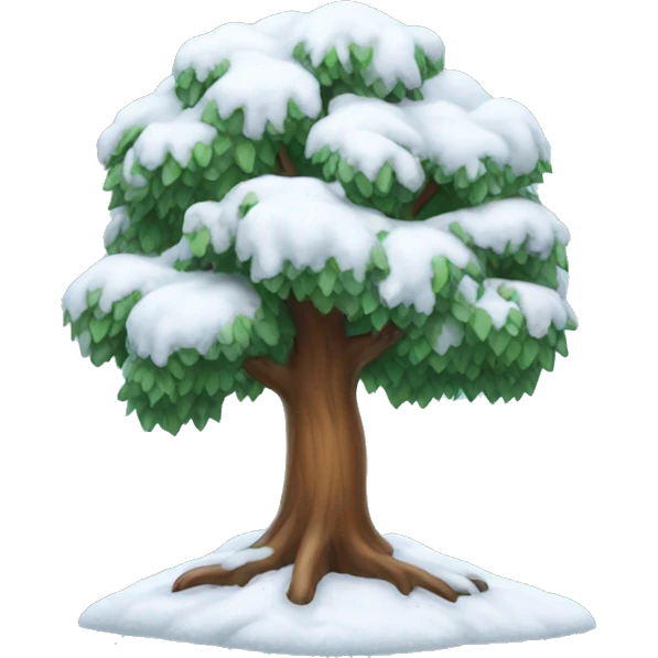 Tree with snow covering it emoji