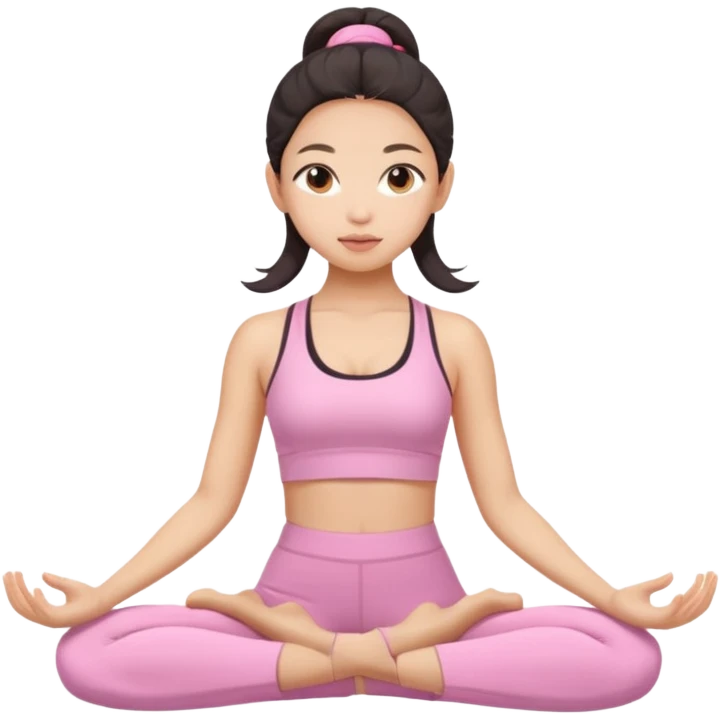 asian yoga girl light pink clothes  emoji