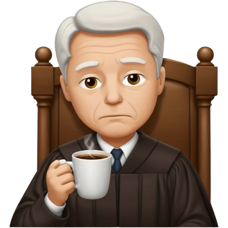 Sleepy judge sipping coffee  emoji