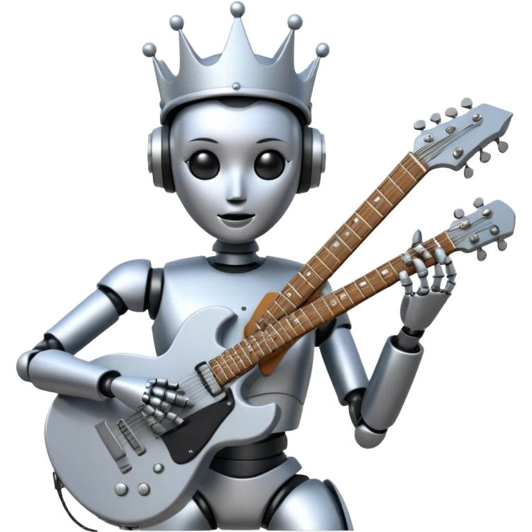 robot queen is playing on guitar emoji
