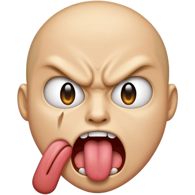 Tongue sticking out to angry emoji