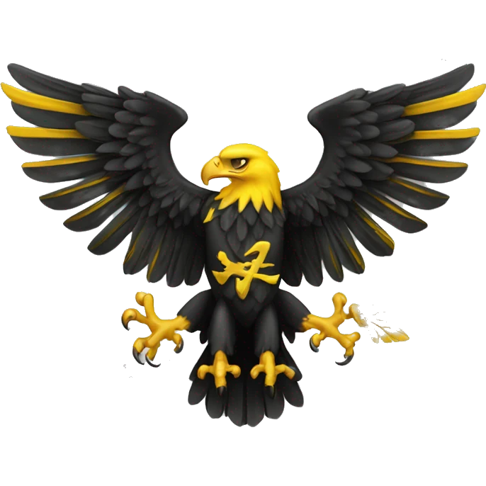 black and yellow two-head heraldic eagle emoji