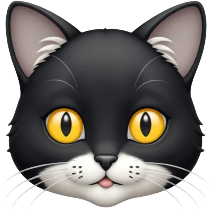 Chat noir et blanc tapant une souris grise emoji
