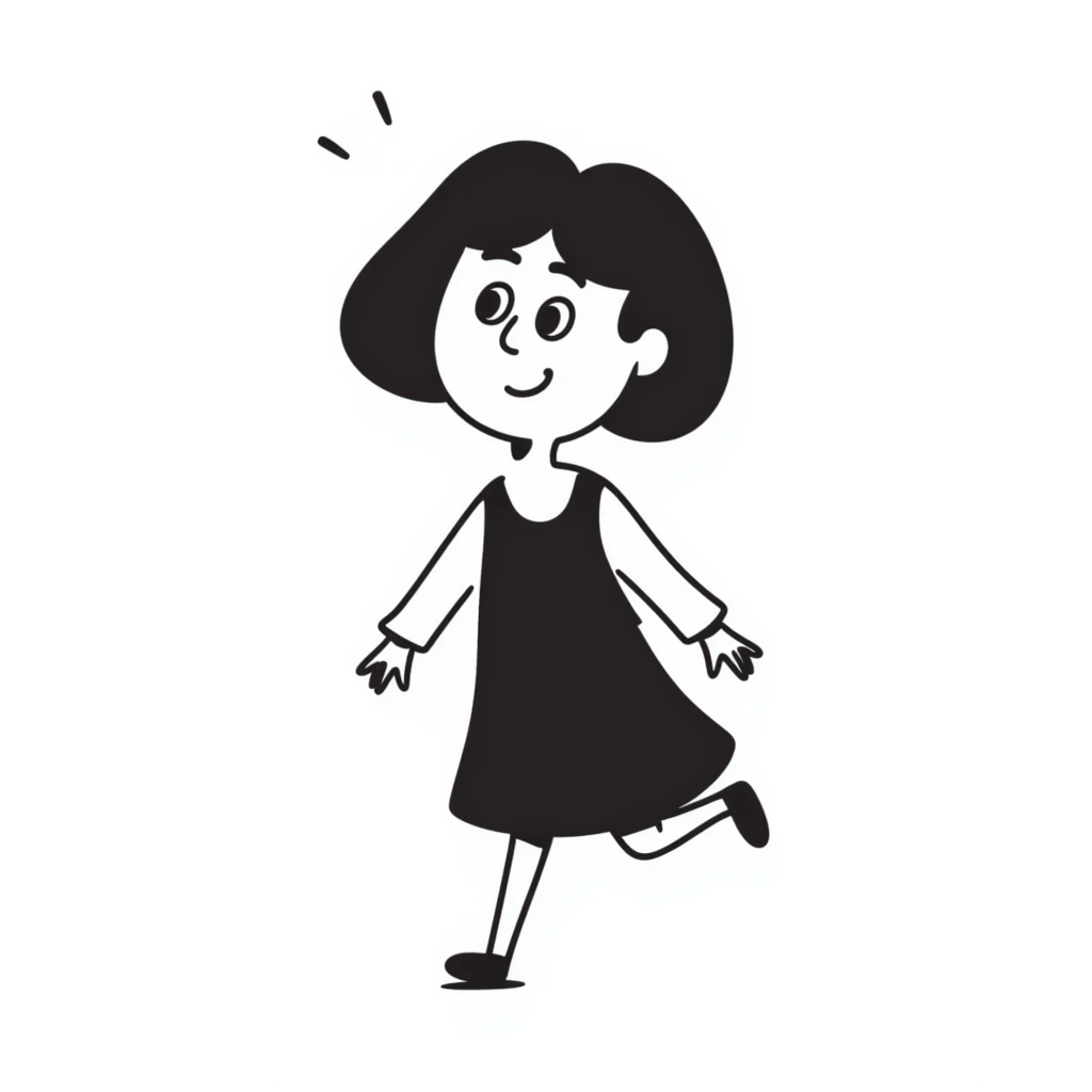 sketch of a girl with brown eyes and brown hair emoji