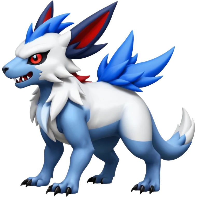 Garurumon-Zangoose-Absol-fusion-hybrid-creature (full body) emoji