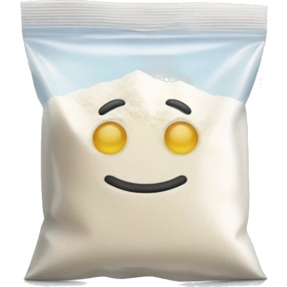 Ziplock bag with flour in it emoji