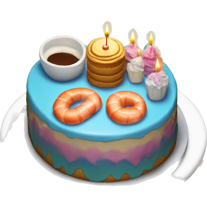 Birthday cake at a seafood restaurant  emoji