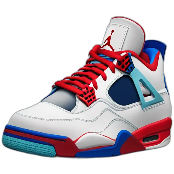 Jordan 4 red and blue emoji