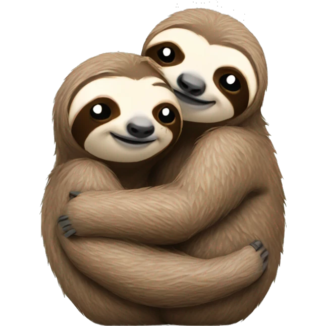 Sloths hugging emoji
