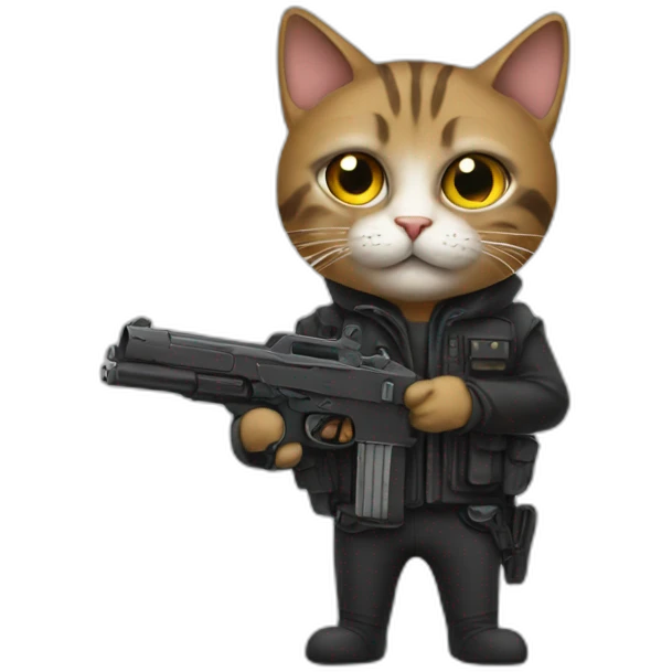 cat with a gun emoji